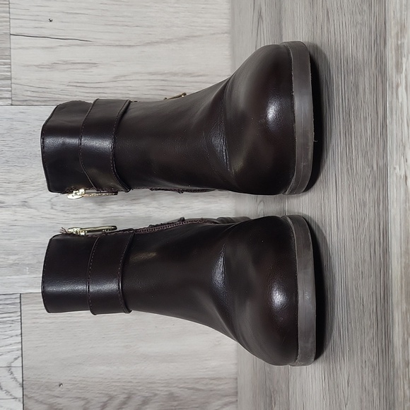 Tommy Hilfiger Womens 7.5M Julie3 Brown Ankle Booties‎ Zippered Biker Moto - Picture 5 of 12